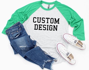 Custom Text UNISEX Neon and White Comfortable Crewneck Raglan Game Day ...