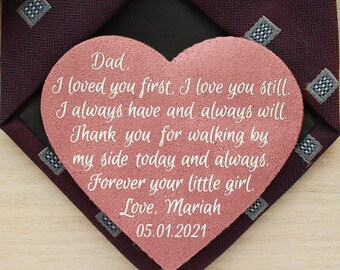 Father of the bride personalized wedding tie patch gift from daughter