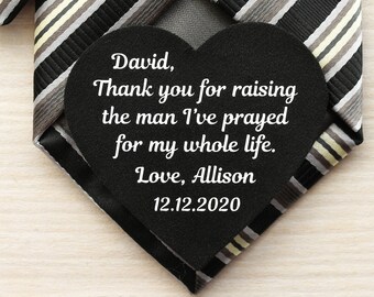 Father of the groom gift from bride personalized tie patch for father in law