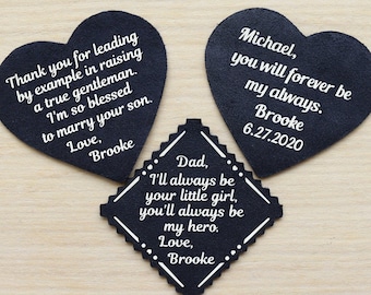 Wedding tie patch for father from bride wedding gift for dad tie patch custom tie label personalized tie patch