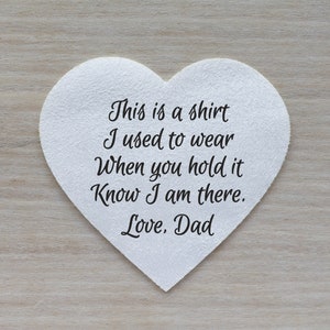 Écusson personnalisé pour oreiller à mémoire de forme, fer à repasser sur écusson commémoratif en forme de coeur