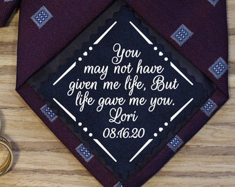 Stepdad wedding gift from bride wedding tie patch for stepfather of the bride personalized wedding gifts for parents tie patch for stepdad