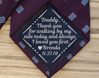 Custom dad wedding tie patch from bride for father wedding gift personalized patch father of the bride iron on or sew on