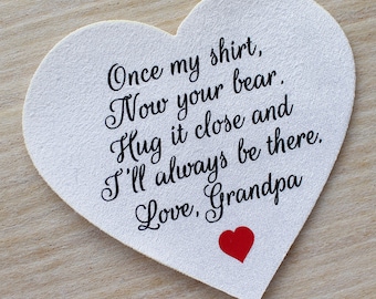 Memorial keepsake Memory bear patch heart patch for shirt pillow