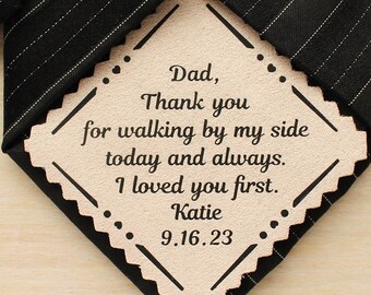 Wedding patch for dads tie from bride for father
