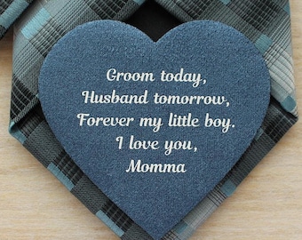Heartfelt Gift for Son's Wedding Day - Personalized Tie Patch from Mother to Groom