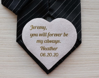 For groom from bride wedding gift groom custom tie patch personalized tie patch for future husband on wedding day