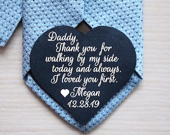 Father of bride weddding gift tie patch from bride to father personalized wedding patch