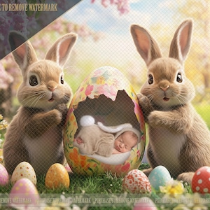 Easter newborn background, Easter bunny newborn backdrop, Easter digital, Easter Bunny, Newborn Easter digital background, Newborn prop