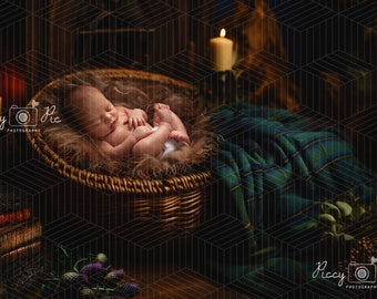Scottish newborn background, Burns night background, newborn digital background, Scotland background, Scottish baby background, Robert Burns