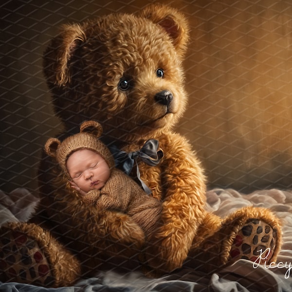 Teddy Bear digital backdrop, Teddy newborn background, Newborn digital backdround, teddy, teddy bear, teddy PNG, newborn composite