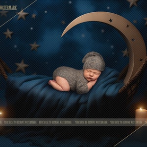 Moon newborn digital background moon digital backdrop, moon newborn prop, newborn digital, crescent moon digital