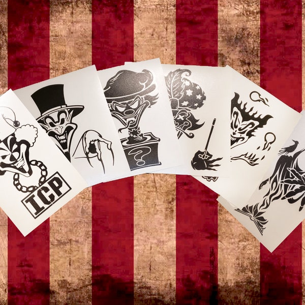 Les 6 cartes Jokers originales 6 pack décalcomanies || Juggalo Juggalette Clown Amour || Rassemblement de voitures du Juggalo ICP Twiztid