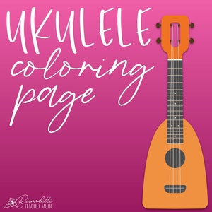 Ukulele Coloring Page | Instant Download!