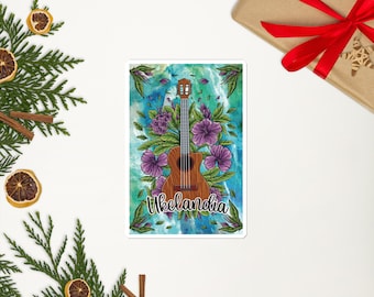 Ukulele Sticker | Ukelandia Hibiscus Decal