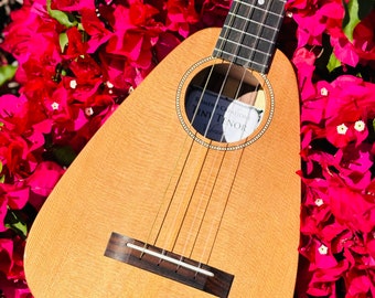 Gorgeous Tiny Tenor Ukulele with Low G Tuning - BUNDLE Includes Case, Shipping, Tuner and More!