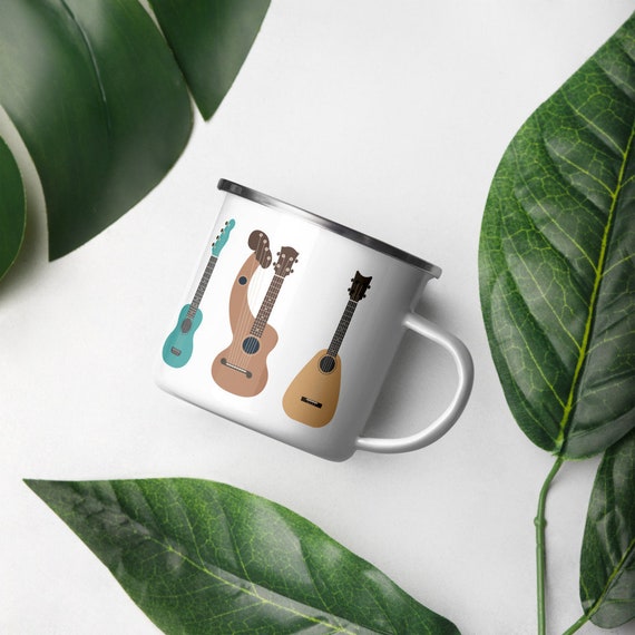 12 oz Ukulele Enamel Mug | Ukelandia Camping Mug