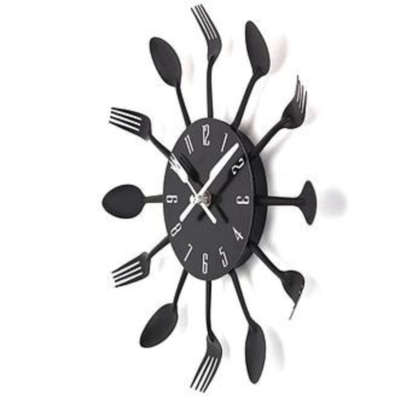 Kitchen wall clock Spoons and forks silver Etsy