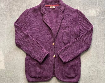 Vintage Le Copains Purple Knit Jacket Cardigan