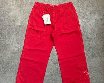 Vintage Murphy and Nye Capri Trousers Red Canvas