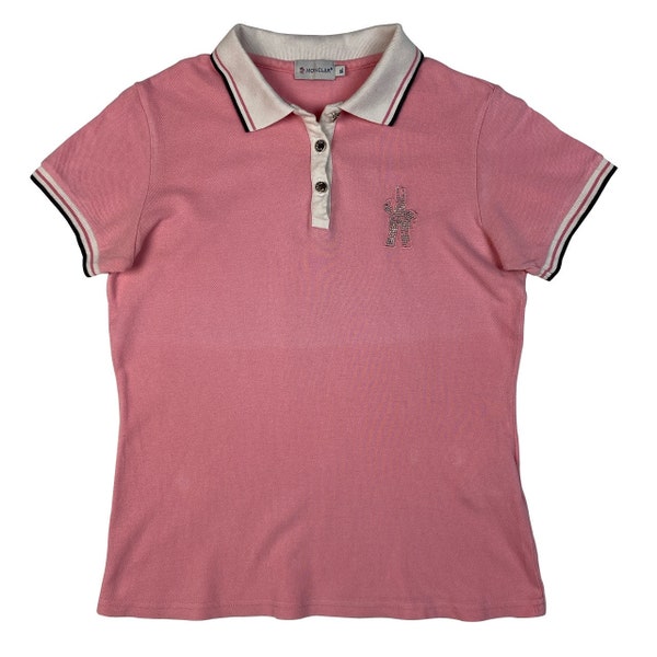 Vintage Moncler Rhinestone Logo Polo Shirt | 00s