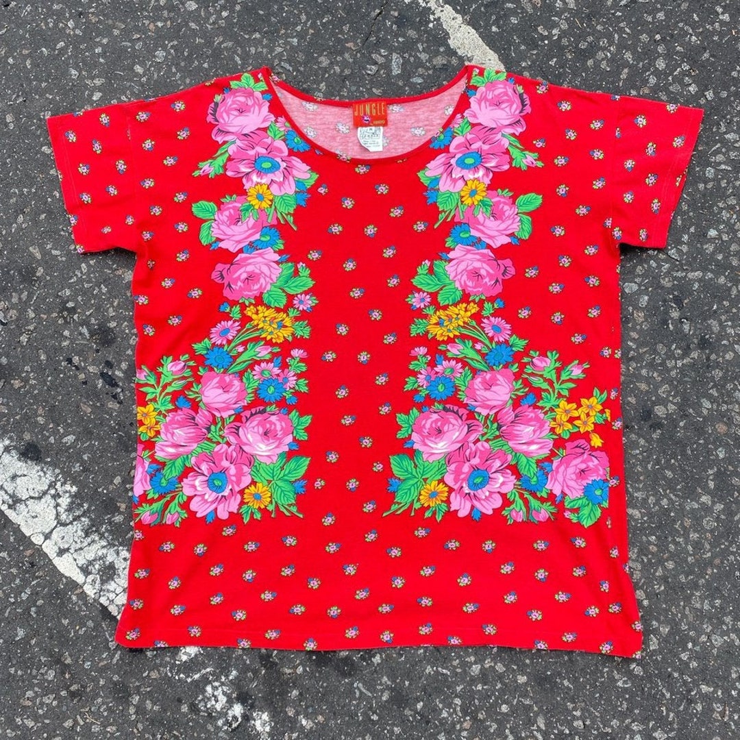 【IFYOUWANT】REVERSE FLOWER T-shirt COS Oversized Inverted-Floral T-Shirt | endource