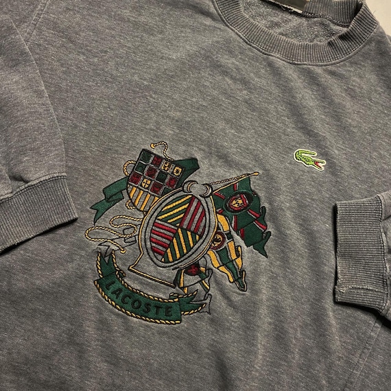 Vintage Lacoste Embroidered Crest Sweater | 90s - Etsy