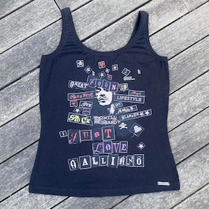 Vintage Galliano Beaded Punk Vest Top | Y2K