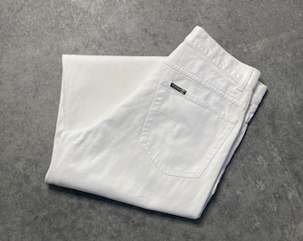 Vintage Best Company Weiße Jeans mit hoher Taille, W29 L31