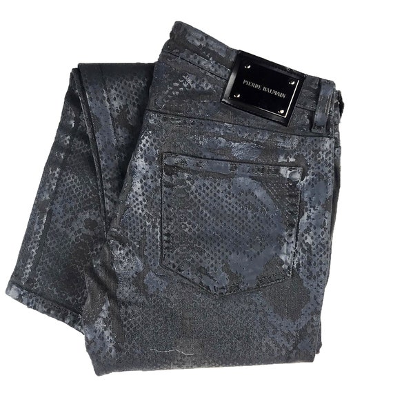 Pierre Balmain Snakeskin Print Jeans