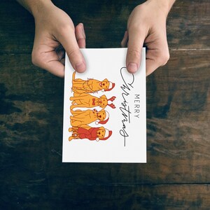 Carte de Noël Téléchargement numérique Chien imprimable pour ami Carte de Noël à impression numérique pour l’équipe de chiens de l’enseignant Joyeux Carte postale téléchargeable