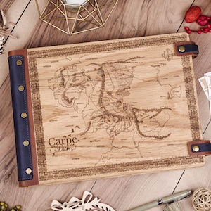 Photo Album with Middle Earth Map, Our Adventure Book, Personalized Scrapbook, Travel Book