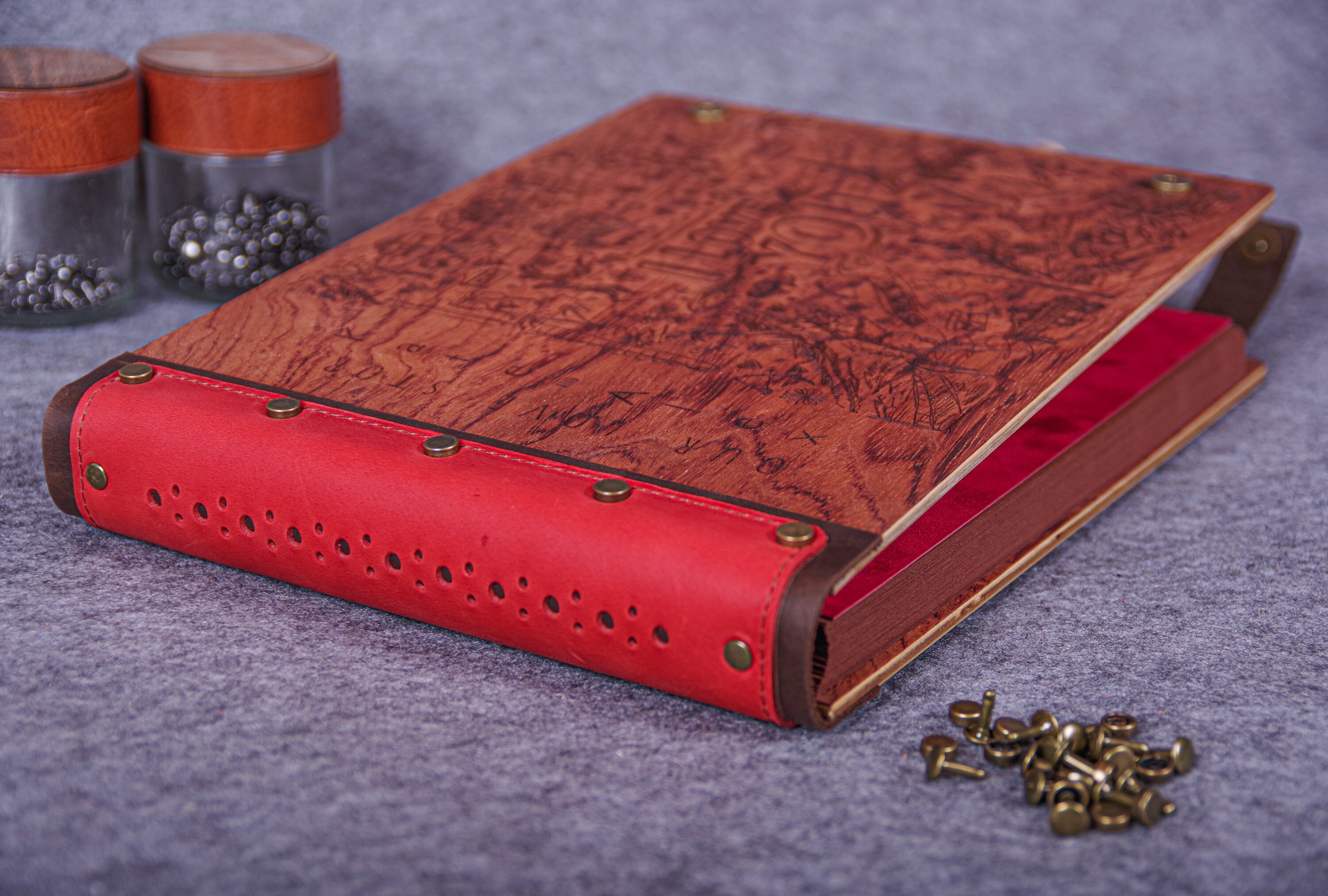 Wood Photo Album Valentines Day Gift Scrapbook Album Etsy