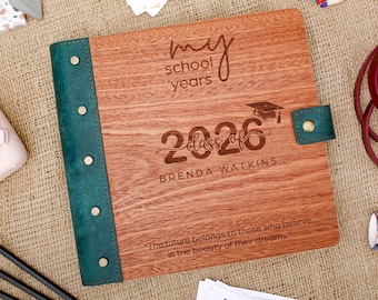 Personalized Graduation Photo Album, Class of 2026, Guest Book High School College, School Memories Album, Graduation Scrapbook