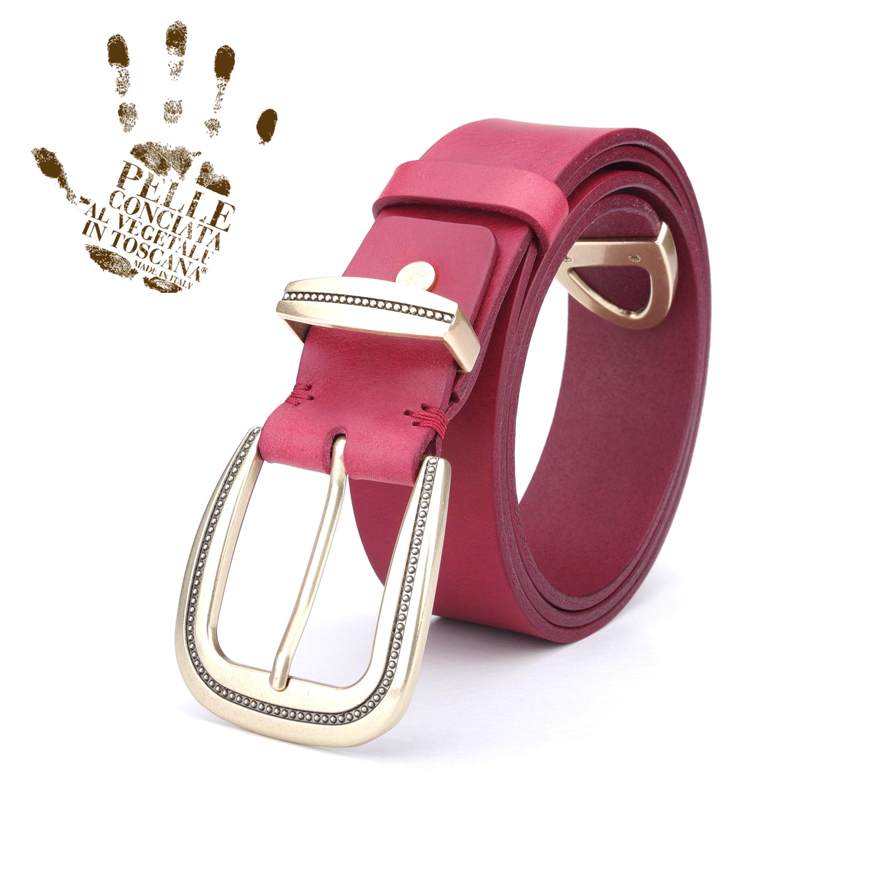 Burgundy Leather Belt, Italian Full Grain Leather and France  display picture 2