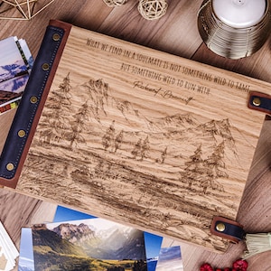 Personalized gift for anniversary, adventure photo album with mountains, gifts for couple