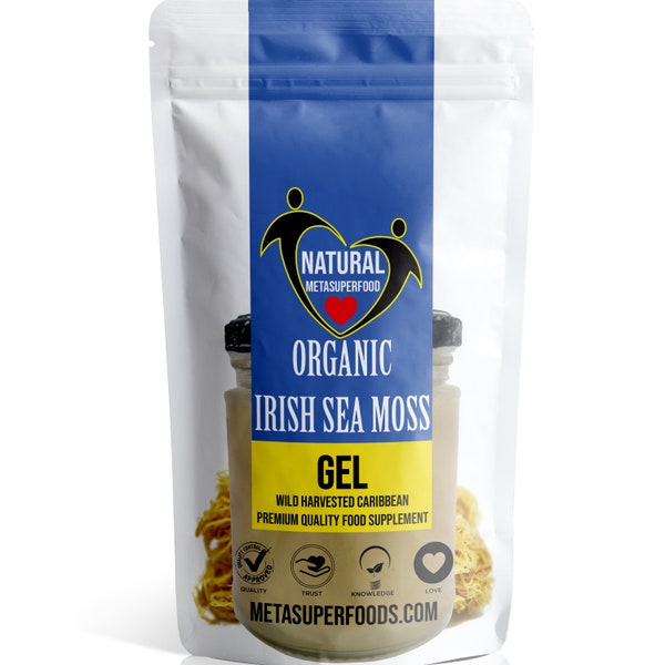 Irish Sea Moss Gel 250ml | Premium Quality | Caribbean Sea Moss GEL | Vegan | Wild Harvested | Non GMO  | Smoothies, Shakes, Meals | Dr Sebi