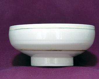 9 inch Porcelain Bowl, Stripped, Arts and Crafts, Mission Style, Pottery, White