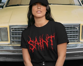 Alternative Nu Goth Clothing Style Shirts Women, Men Aesthetic - SAINT Horror T-Shirt