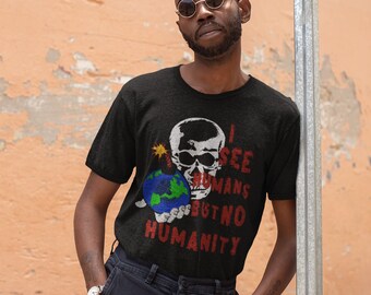 Ropa alternativa Ropa de calle estética - I See Humans No Humanity Grunge Y2k T-Shirt