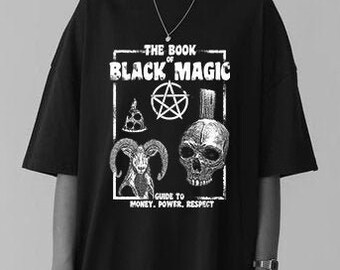 Alternative Nu Goth Clothing - Streetwear Grunge Black Magic Book Unisex Graphic T-Shirt