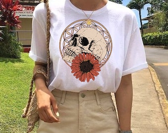 Alternative Nu Goth Clothing Streetwear - Gothic Skull T-Shirt