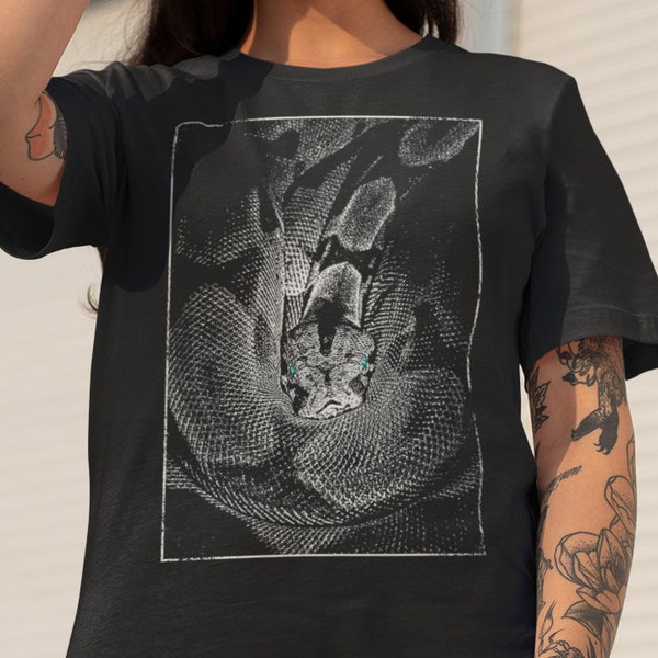 Alternative Nu Goth Kleidung Shirts Ästhetische Goth Frauen - Schlange Grunge T-Shirt