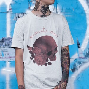 Alternative Nu Goth Clothing Style Shirts Women, Men Aesthetic - Memento Mori Skull T-Shirt