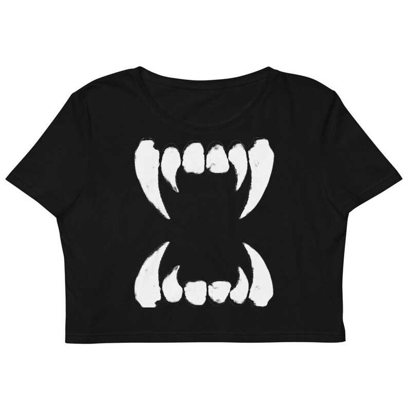 Alternative Clothing Women Crop Top Vampire Aesthetic Organic Crop Tee