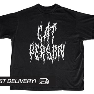 Cat Person Shirt, Alternative Clothing, Goth Shirt, Death Metal T-Shirt, Streetwear Tee, Y2k Shirt, Goth Cat Lover T-Shirt
