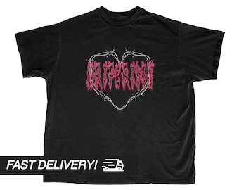 Koszulka Y2k Barbwire Heart, koszulka Harajuku Goth Punk, alternatywna odzież, koszulka z grafiką Y2k, koszulki Grunge Alt, top z odzieżą Y2k