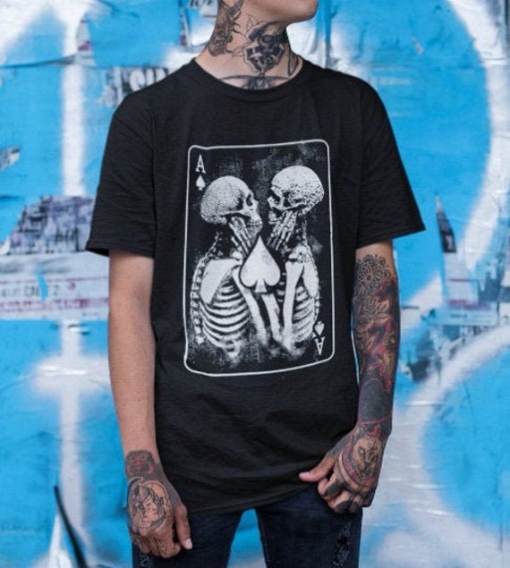 Nu Goth Clothing, Ace Of Spades Grunge T-Shirt