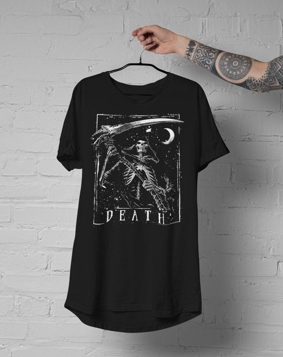 Death Tarot T Shirt For Nu Goth, Punk Lovers, Japan Death Tarot T Shirt For Nu Goth, Punk Lovers, Japan