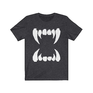Alternative Nu Goth Clothing Style Shirts Women, Men Aesthetic Vampire Teeth T-Shirt image 4